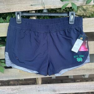 Colosseum Notre Dame Blue and Gray Athletic Shorts Elastic Waistband Lightweight